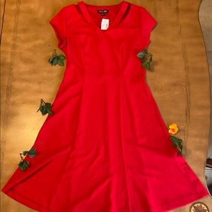 roz&ali strapped v neck red dress